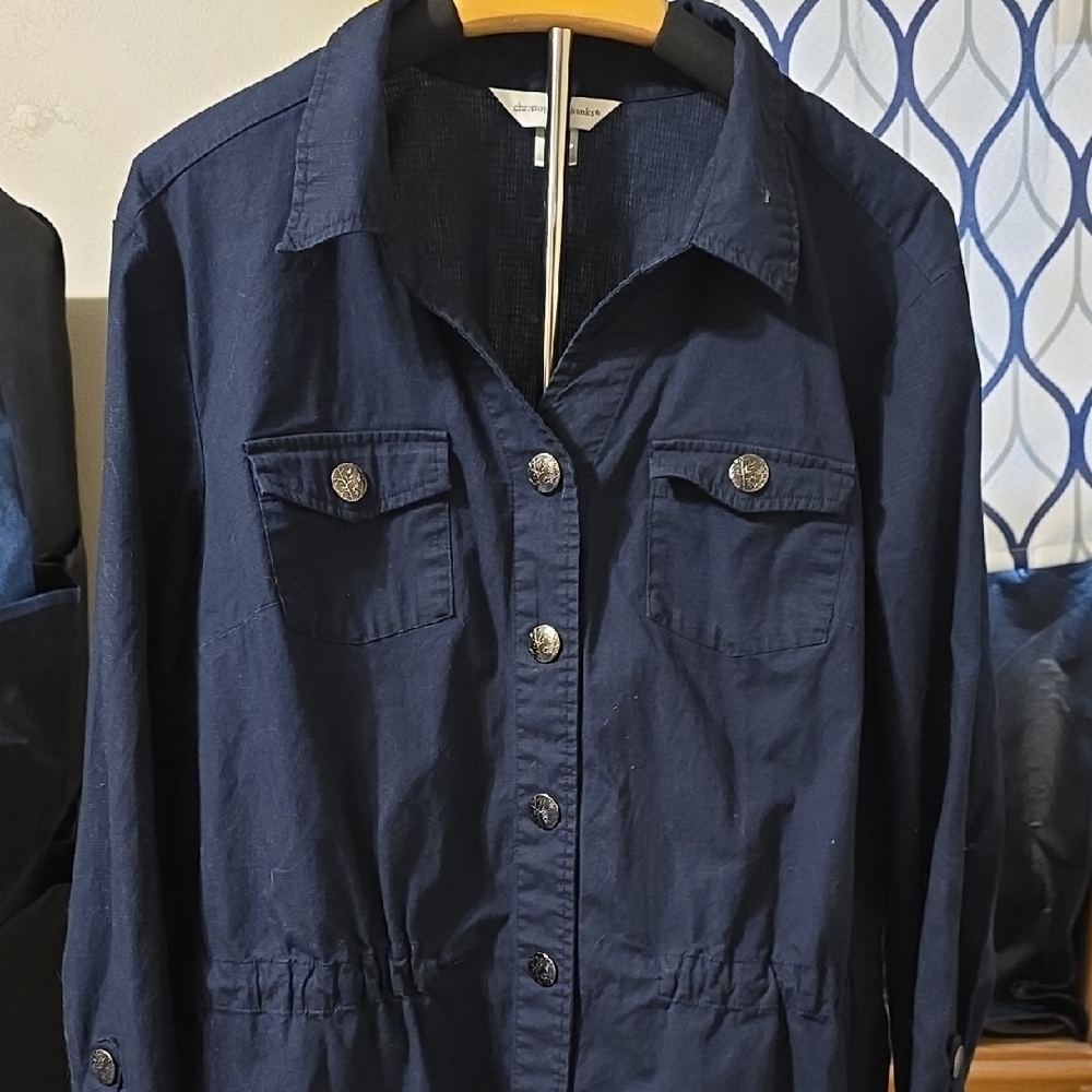 Christopher & Banks Dark Blue Utility Jacket